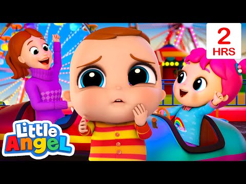 Lost At The Theme Park! Where are Mommy &amp; Daddy? | Little Angel | Nursery Rhymes for Babies