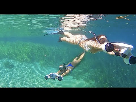 GIRLS Diving Rainbow River with SEA SCOOTERS - Outdoor Master