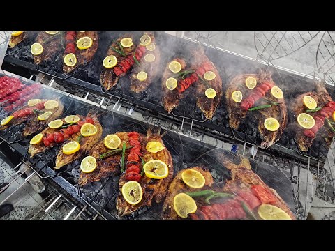 Amazing Style of Grilling Fish on Charcoal - You Will Get Hungry!