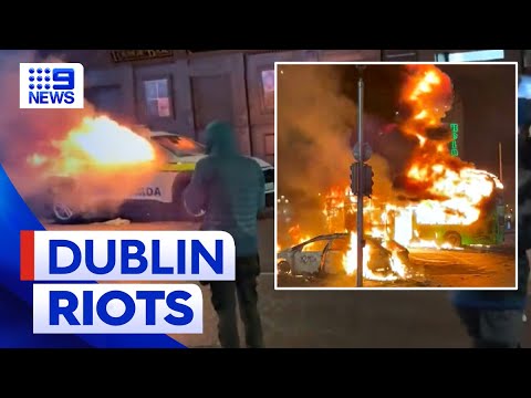 School stabbing in Dublin sparks riots | 9 News Australia