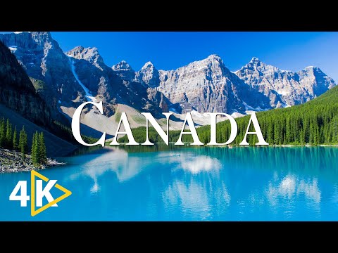 FLYING OVER CANADA (4K UHD) - Calming Music With Stunning Natural Landscape Video