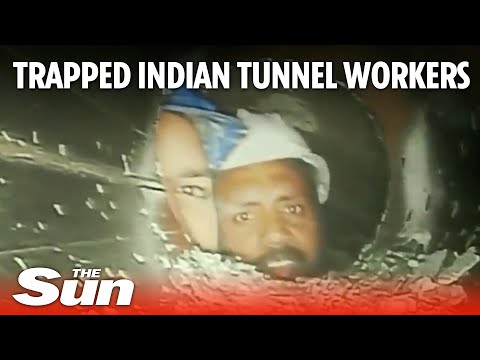 Trapped Indian tunnel workers seen on camera for first time