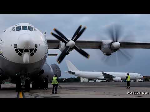 Antonov AN-22A UR-09307 startup and departure (OST/EBOS) Ostend Airport 16july2020