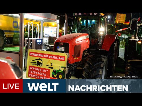 BAUERN-BLOCKADE: Wut der Landwirte - Protestwoche droht Deutschland lahmzulegen | WELT Livestream