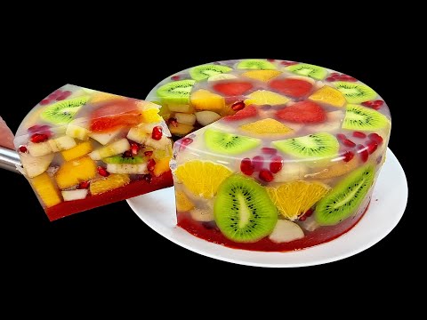 Just water and fruit! Delicious and healthy dessert without gelatin and bake in 5 minutes