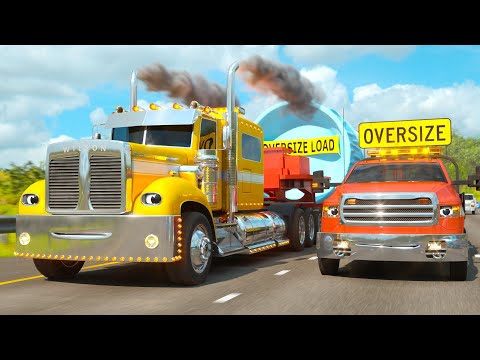 The Highway Adventure with Wilson the Semi-Truck &amp; Bob the Truck | Space Rocket Delivery (RCH SPACE)