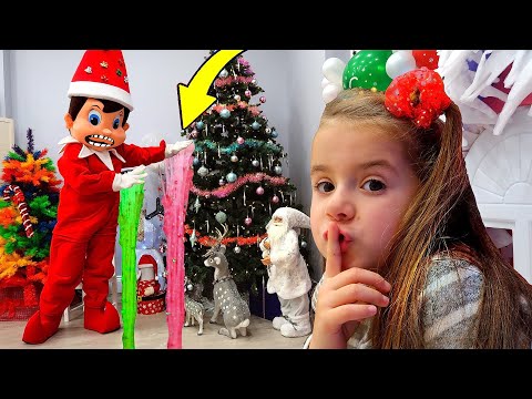 Ruby and Bonnie Elf on the Shelf Slime Challenge