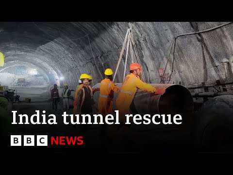 Rescuers resume India tunnel drilling to rescue trapped workers - BBC News