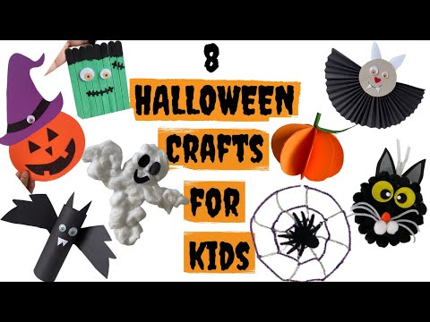 8 FUN HALLOWEEN CRAFTS FOR KIDS | DIY HALLOWEEN DECORATION IDEAS AT HOME