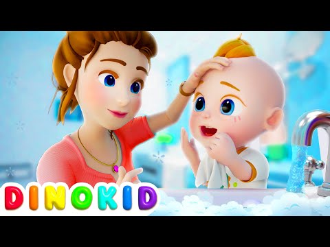 Wash Your Hands and Face Song | Healthy Habits For Kids by Dinokid Nursery Rhymes