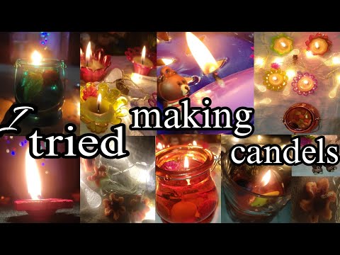 🕯️how to make candels with water and wax🪔🪔