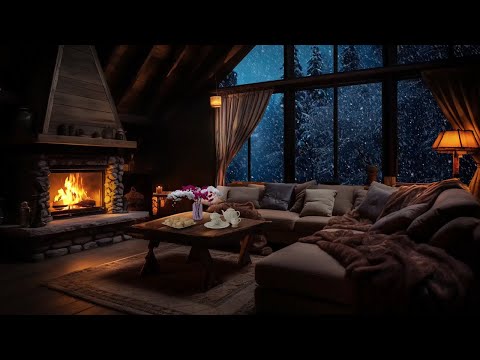 Deep Sleep with Blizzard &amp; Fireplace Sounds | Winter wonderland ASMR | Sleep in this Cozy Winter