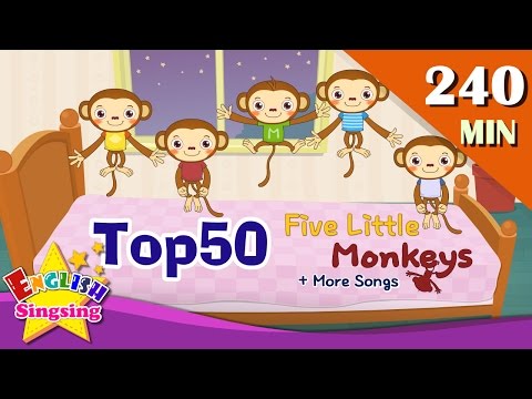 Five Little Monkeys + More Nursery Rhymes | Top 50 Kids songs with lyrics | English kids video