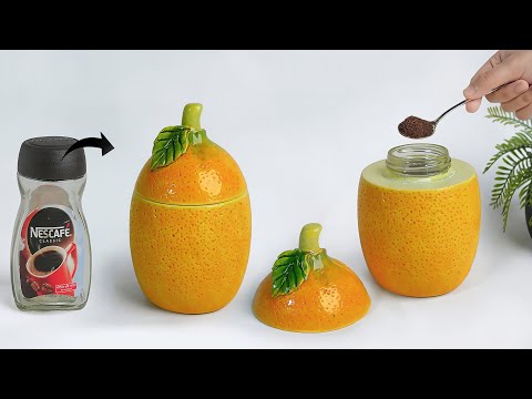 Coffee pot || Lemon shape sugar pot || Cement pot making