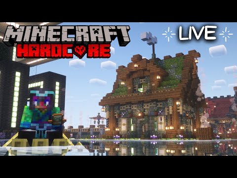 Building a Floating Starter House in Hardcore Minecraft Survival Let's Play 1.20