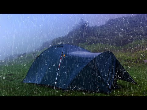 ⚡ Ruido de lluvia y trueno en carpa para dormir ⚡ Sonido de lluvia para dormir, relajarse , ASMR