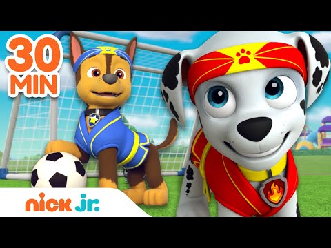 PAW Patrol Rescues &amp;amp; Healthy Habits! w/ Chase &amp;amp; Marshall ⚽️ | 30 Minute Compilation | Nick Jr.