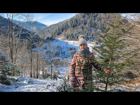 A woman celebrates the NEW YEAR in the mountains of Ukraine! New Years Eve Preparation