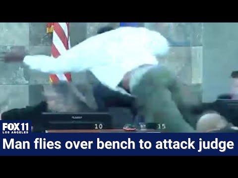 Las Vegas judge attacked by man jumping over bench during sentencing