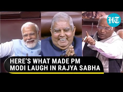 PM Modi cracks up as Kharge&rsquo;s joke leaves Rajya Sabha in splits | Watch What Happened