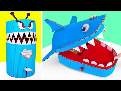 FUN DIY TOOTHY CRAFTS || Trash-Eating Monster And Shark Dentist Toy