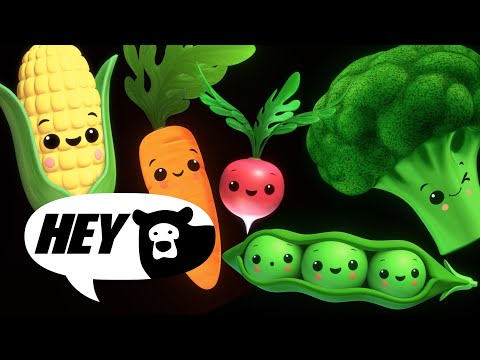 Hey Bear Sensory - Funky Veggies EXTENDED! - Fun Animation with Music! - Dance Video