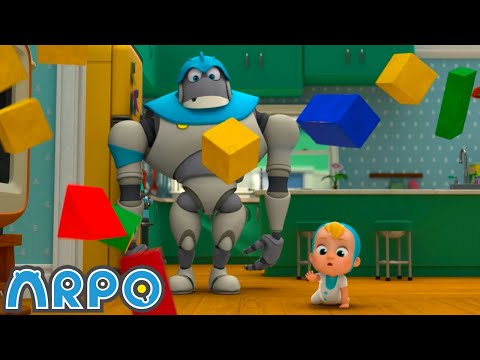 GIANT Building Blocks Tower! | ARPO The Robot | Funny Kids Cartoons | Kids TV Full Episodes