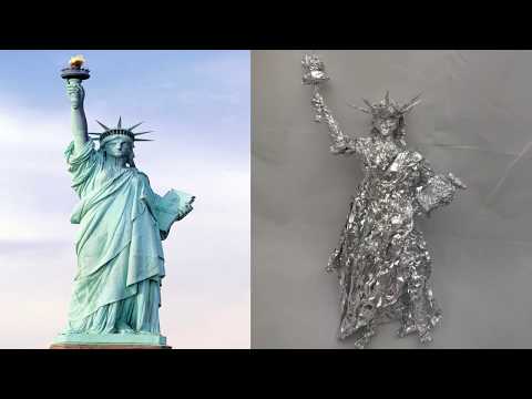 The Statue of Liberty - Aluminum Foil Sculpture