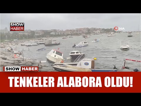 Kocaeli'nde fırtınaya dayanamayan tekneler battı!