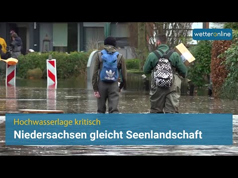 Hochwasserlage weiterhin kritisch - Niedersachsen gleicht Seenlandschaft