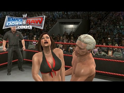 Smackdown vs Raw 2009 | Ric Flair Low Blow To Victoria (Reupload)