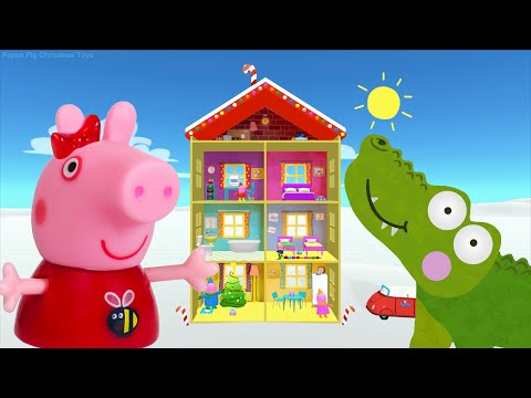 Peppa Pig Game | Crocodile Hiding in Christmas Toys | Family Home Playset