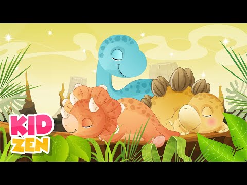 3 Hours Relaxing Baby Sleep Music | Sleepy Dinos 🦕 Soft Piano Music with Cricket Sounds (Extended)