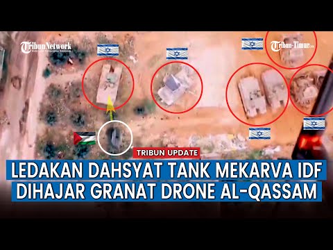 Drone Pejuang Hamas Lemparkan Granat, Kendaraan Militer Israel Auto Meledak Dahsyat!