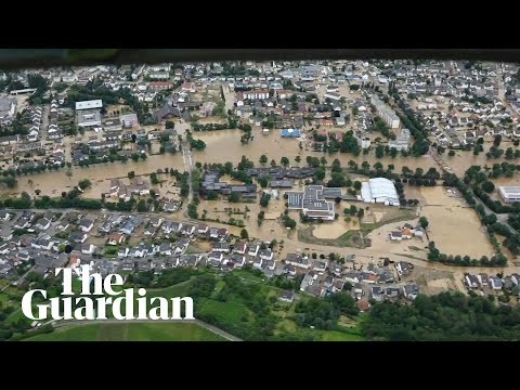 Flooding across Belgium, Germany and the Netherlands shown in aerial footage