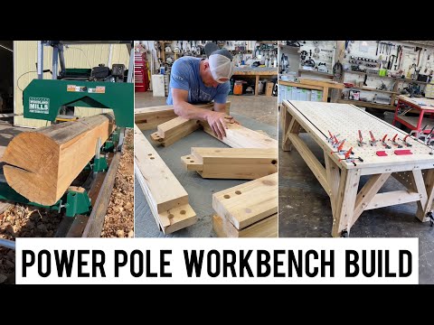 Building a big workbench from an old power pole