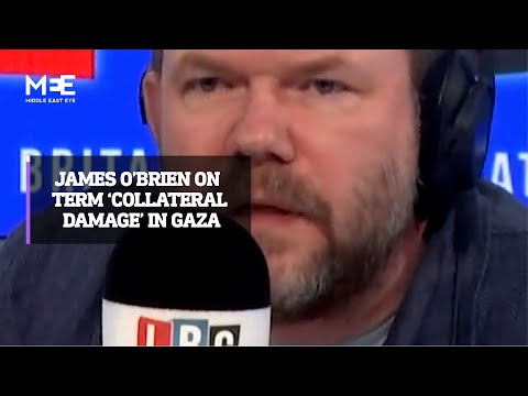 James O&amp;rsquo;Brien questions caller over use of 'collateral damage' for civilian deaths in Gaza