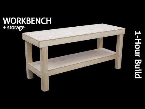 Building a Workbench With Storage in Less Than One Hour - Only One Plywood Sheet and Some 2x4's