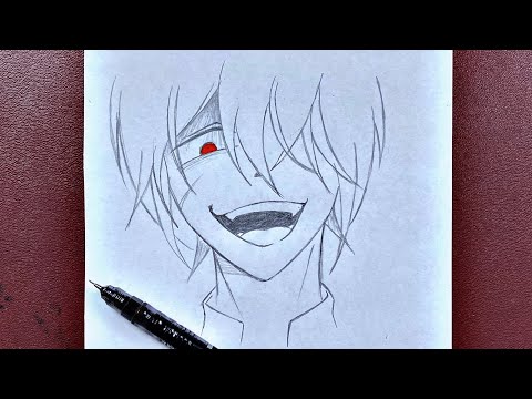 How to draw crazy anime boy | step-by-step