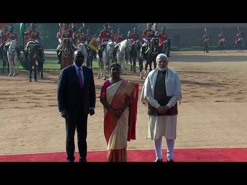 President of India &amp; PM Modi Receive President of Kenya