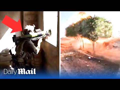 Israel paratroopers strike Hamas terrorist RPG team with rocket launchers and heavy gun fire in Gaza