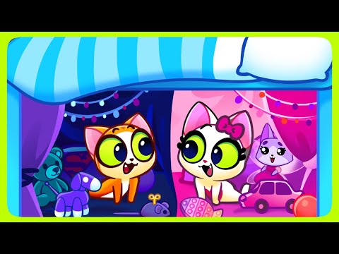 💖💙 Pink vs Blue Secret Room Under the Bed 💖💙 Challenge For Kids 😻 Purr Purr