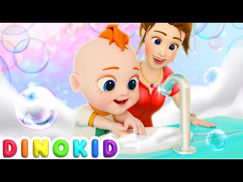 Wash Your Hands Song + Finger Family and More Nursery Rhymes &amp; Baby Songs | Dinokid