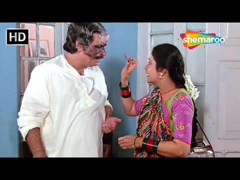 वो क्या है साहब लगते समय हिलने से मुँह काला हो जाता है | Aruna Irani Comedy | Kader Khan Comedy