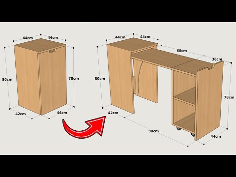 HOW TO MAKE A SECRET FOLDING DESK CABINET STEP BY STEP