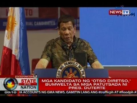 Pres. Duterte, binira ang mga kandidato ng 'Otso Diretso'