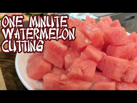 Cutting A Whole Watermelon in ONE MINUTE Like A PRO