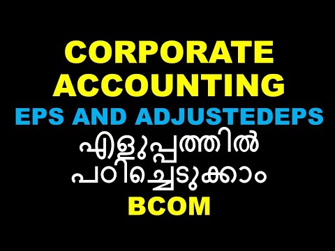 CORPORATE ACCOUNTING | EPS AND ADJUSTED EPS | EASY PROBLEM | BCOM | CALICUT UNIVERSITY