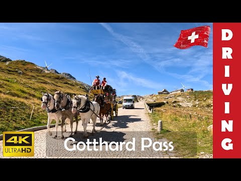 Driving in Switzerland 20: Gotthard Pass (Tremola, historic cobblestone road) 4K 60fps