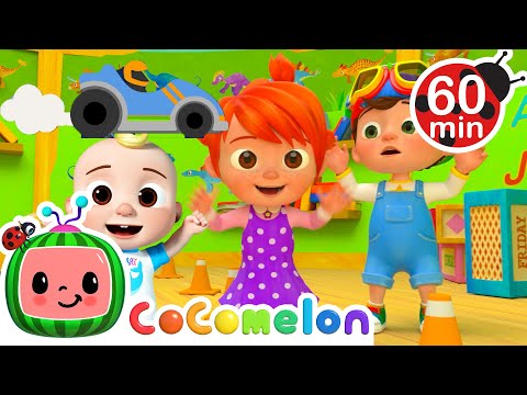 Toy Car RACING | CoComelon | 🚌Wheels on the BUS Songs! | 🚌Nursery Rhymes for Kids